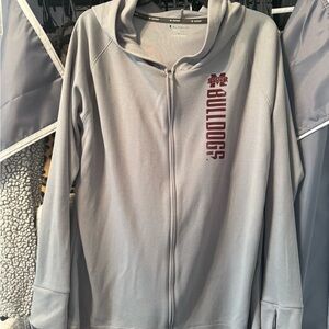 Champion Gray Powertrain Hoodie unisex. Flaws shown in photos